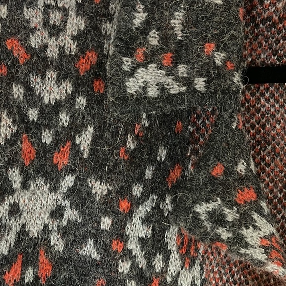 Free People Black Aztec Geo Print Long Cozy Jacket Wool Alpaca Blend Size XS - Picture 6 of 7